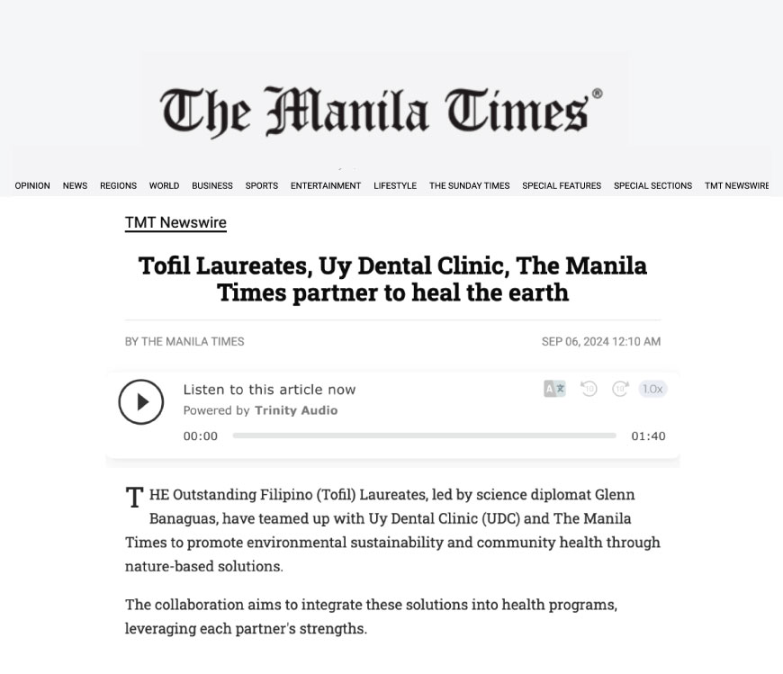 Tofil Laureates, Uy Dental Clinic, The Manila Times partner to heal the earth